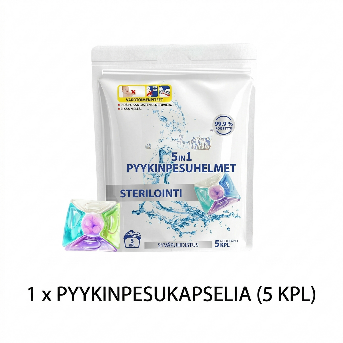 Pesuainekapselit perusteelliseen puhdistukseen ja sterilointiin (11g5 kpl)