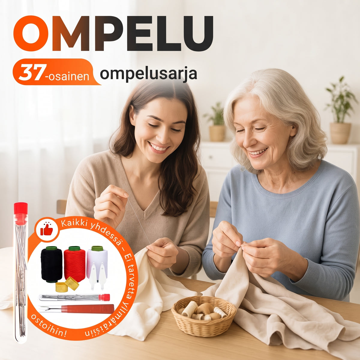 Kannettava 37-osainen ompelusetti