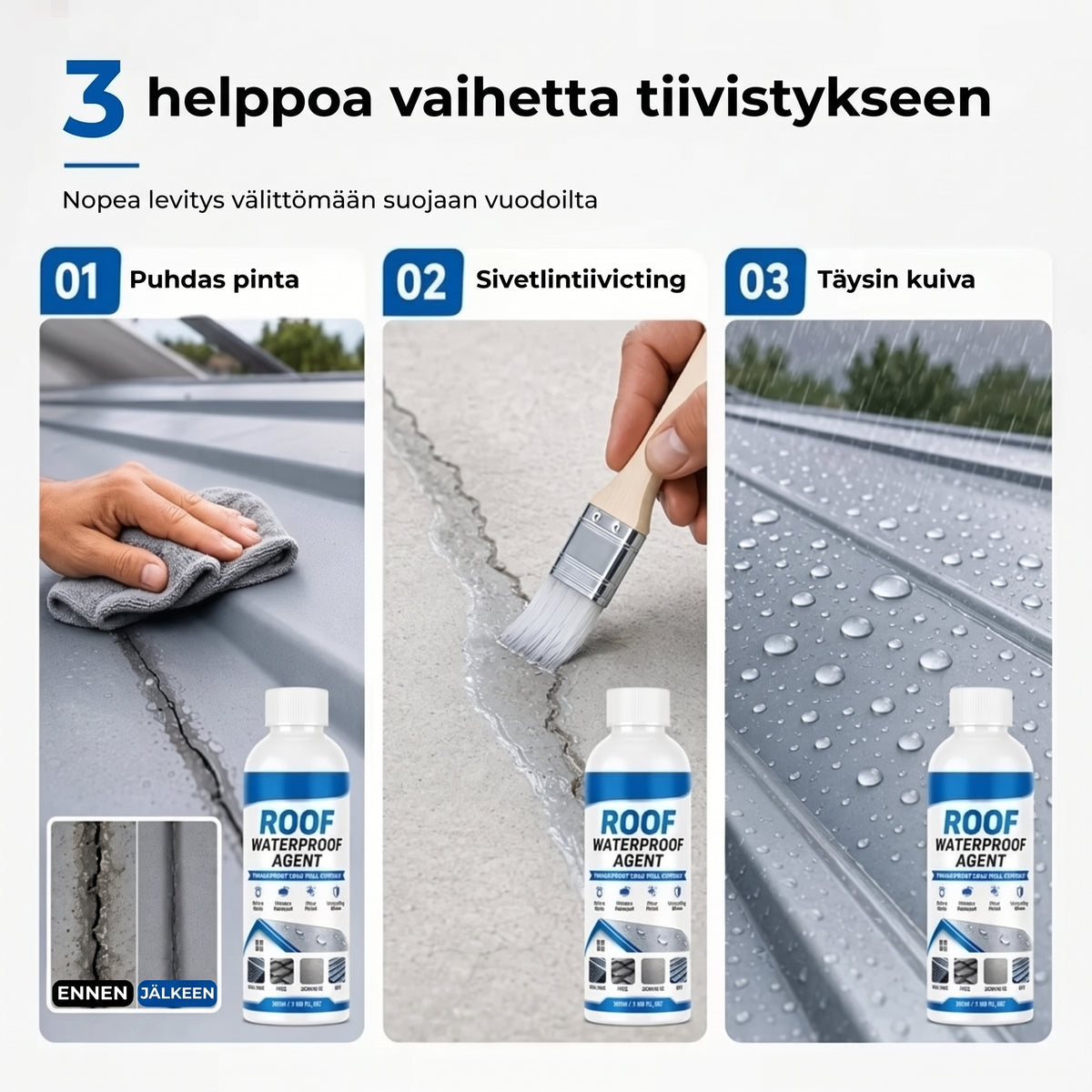 Läpinäkyvä vedenpitävä katon tiivistysmassa siveltimellä
