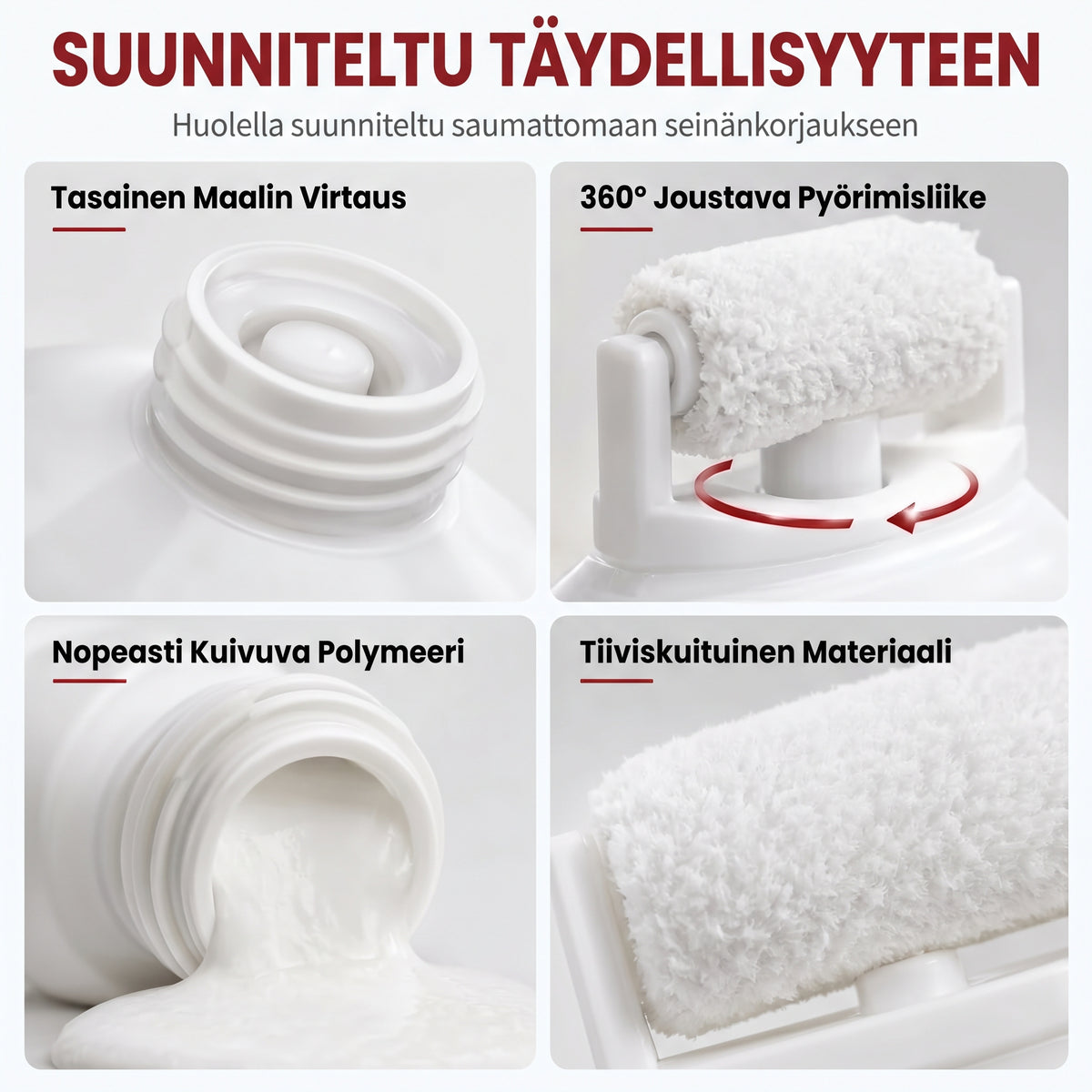 Vedenkestävä seinänkorjaustahna telalla