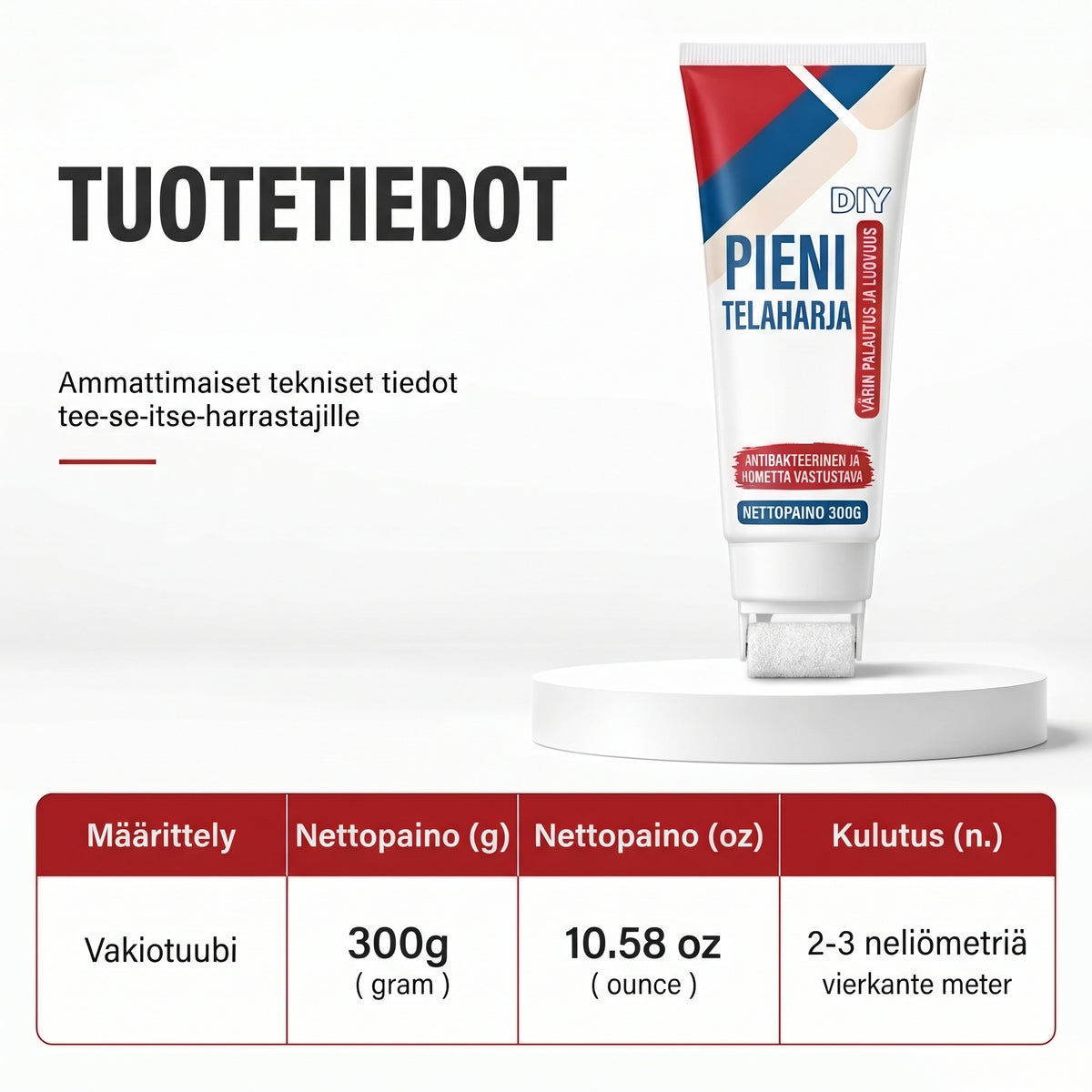Vedenkestävä seinänkorjaustahna telalla