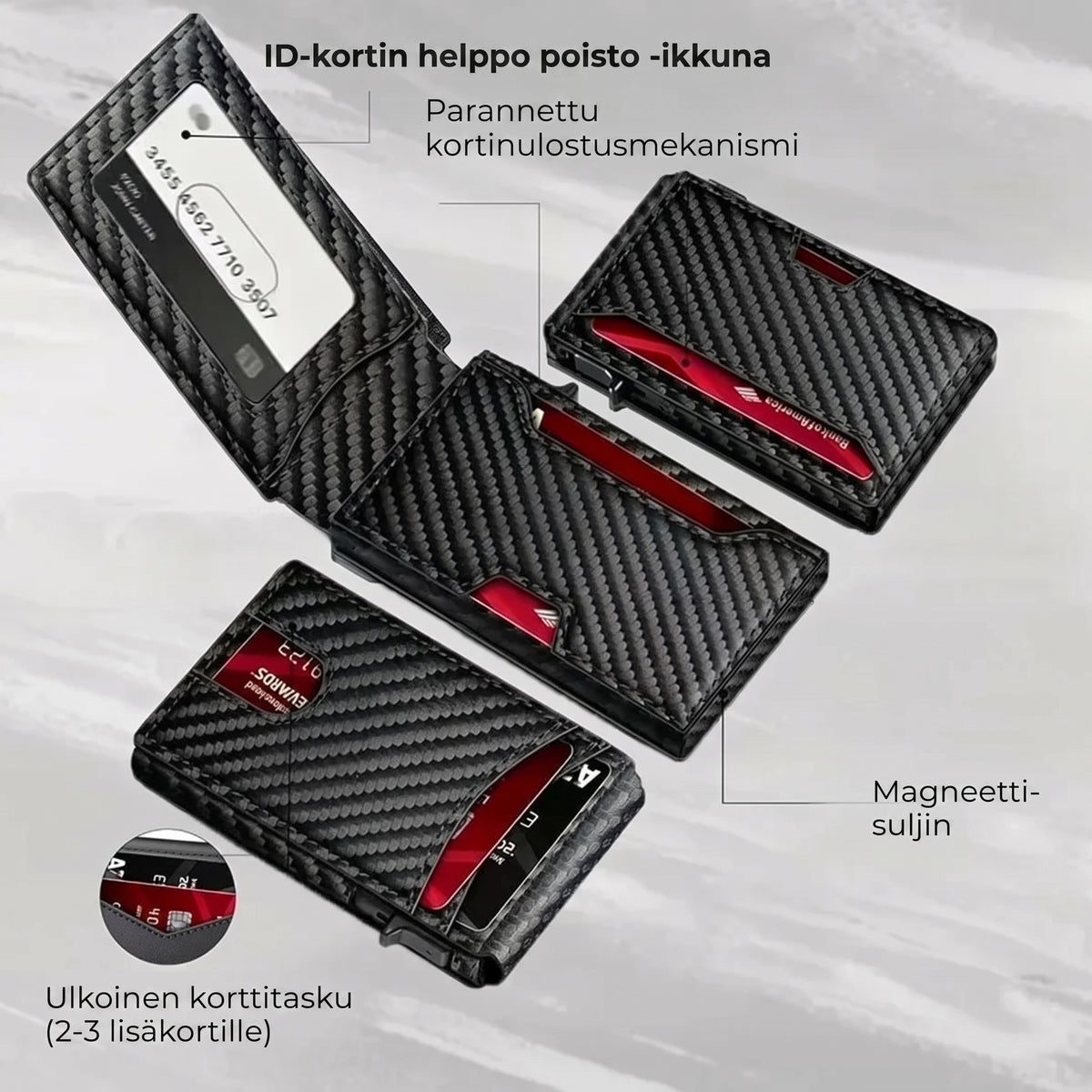 RFID-miesten lompakko pop-up-korttikotelolla
