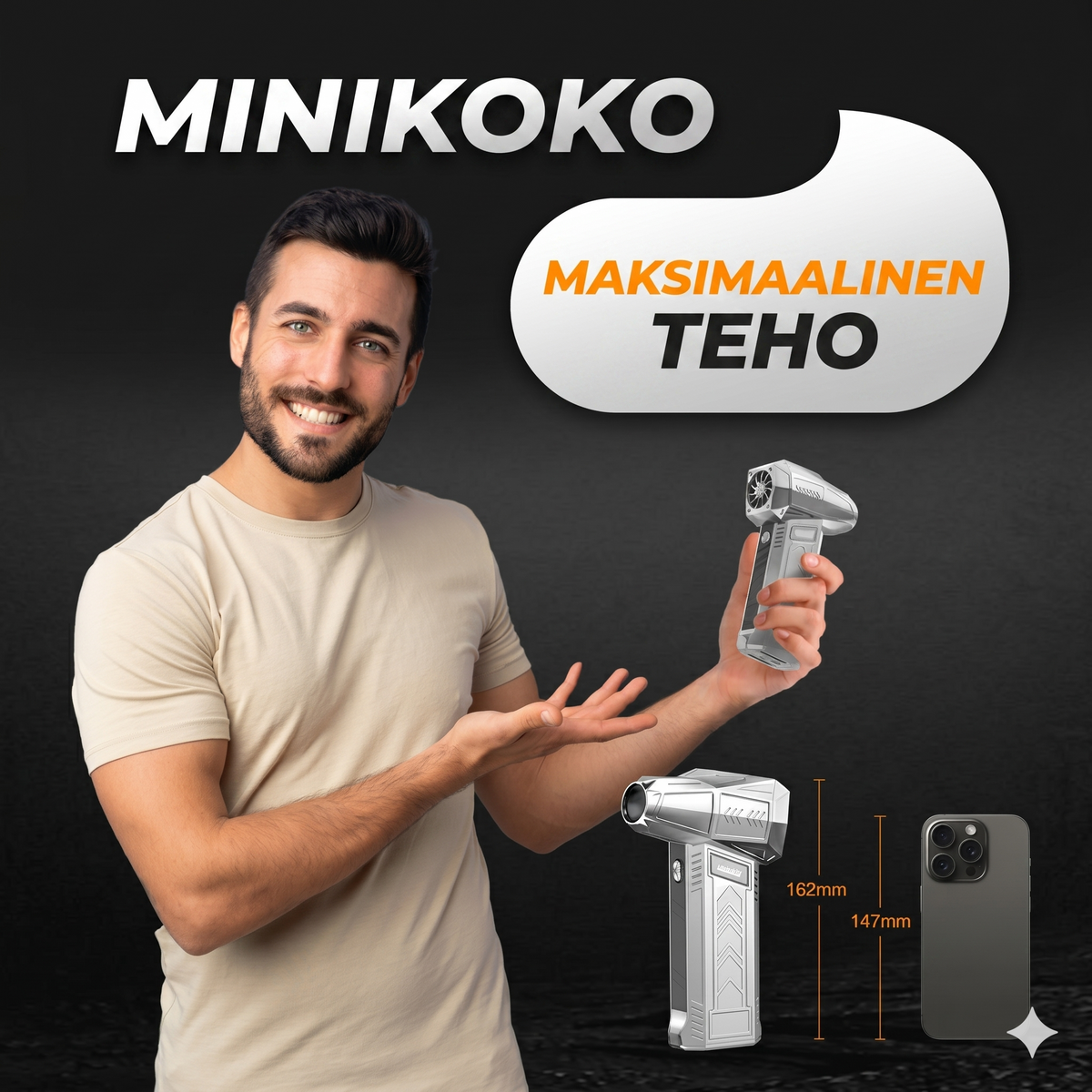 Tehokas turbopuhallin