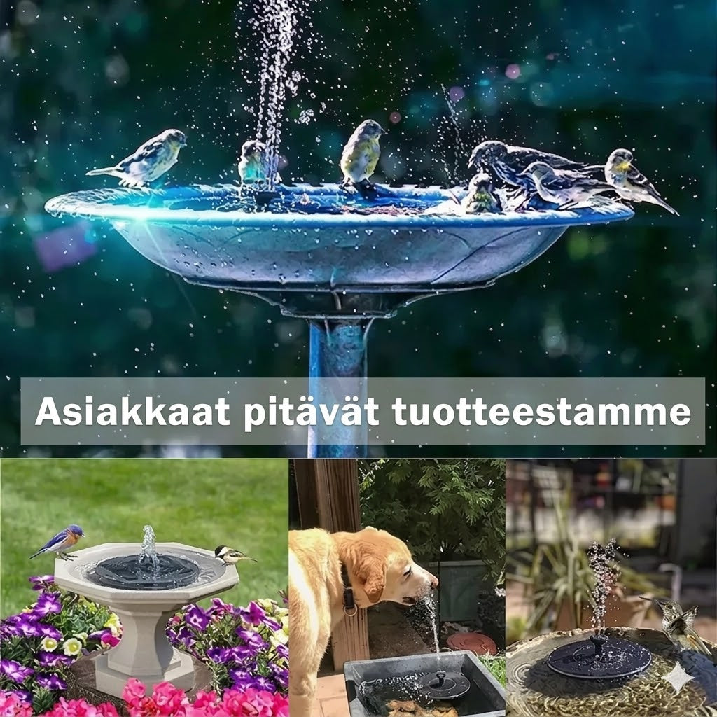 Aurinkokennokäyttöinen suihkulähde