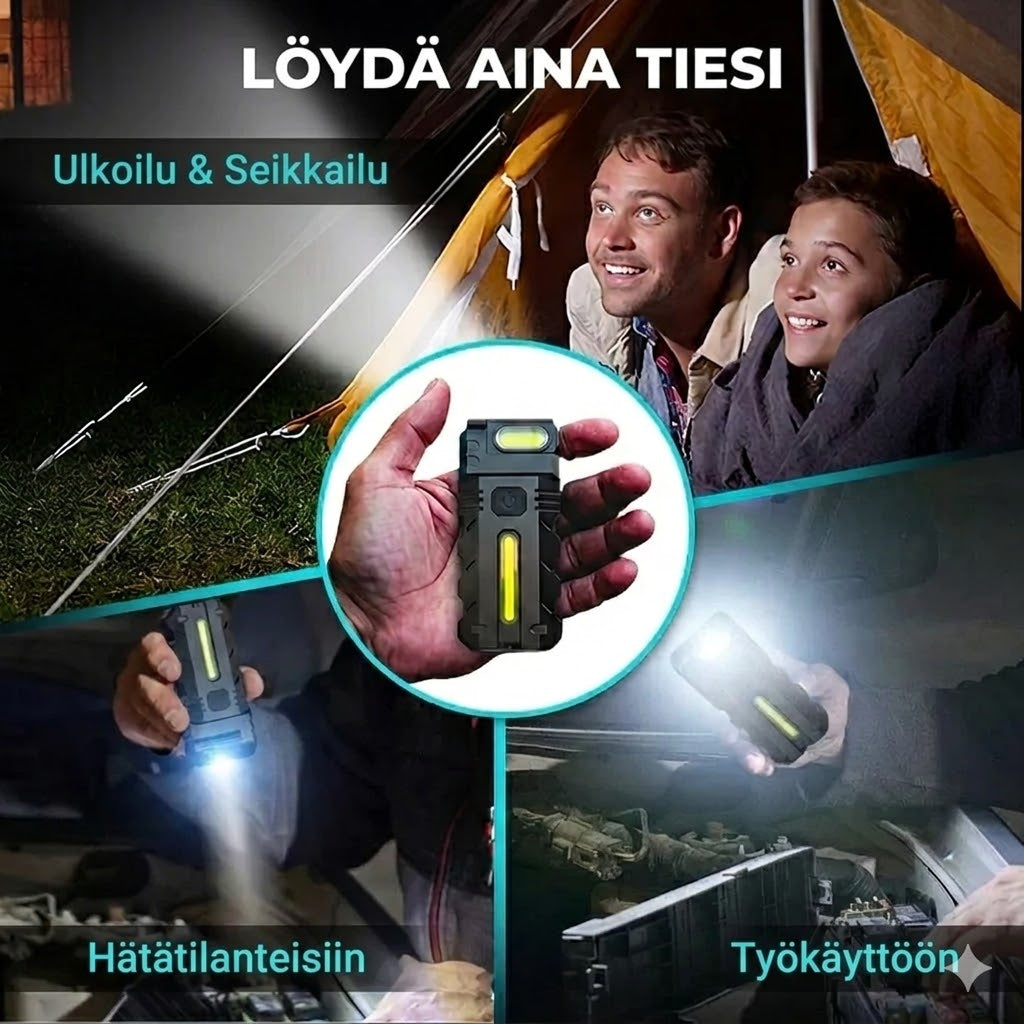 LED-työvalo 180° kääntyvällä päällä