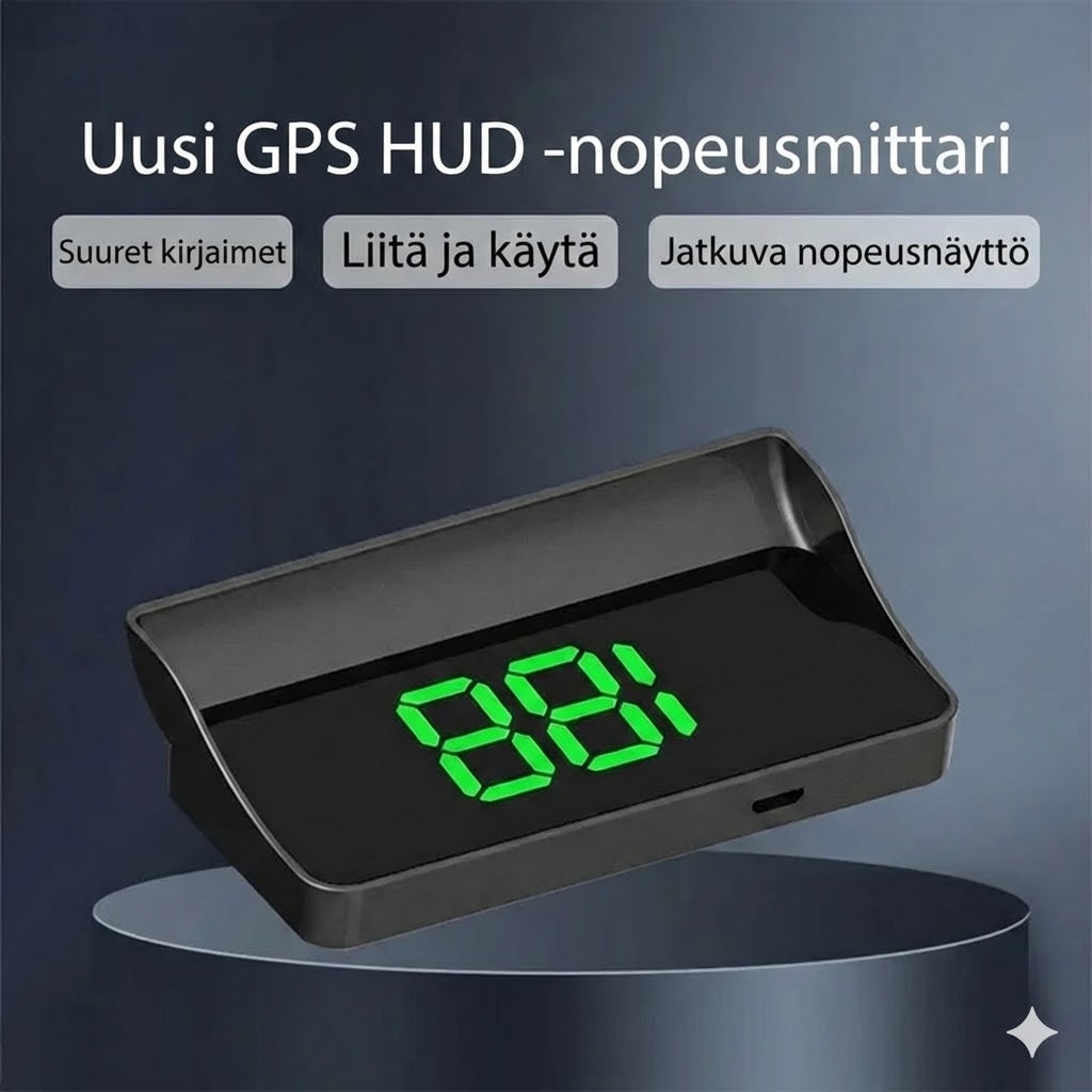 Nopeusmittari heijastusnäytöllä