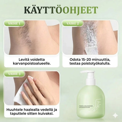 Hellävarainen ja ärsyttämätön karvanpoistovoide (230g + lasta)