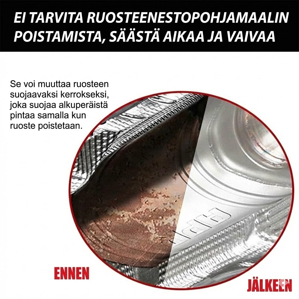 Tehokas ruosteenpoistaja ja -muunnin