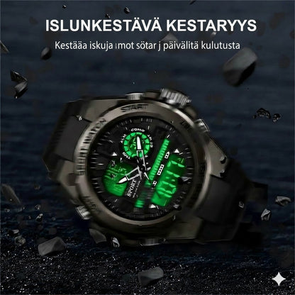 Digitaalinen urheilukello yövalolla (vedenpitävä)