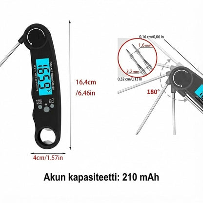 Pikaluettava digitaalinen ruokalämpömittari