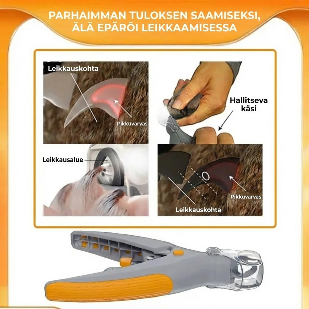 Lemmikkien LED-kynsileikkuri