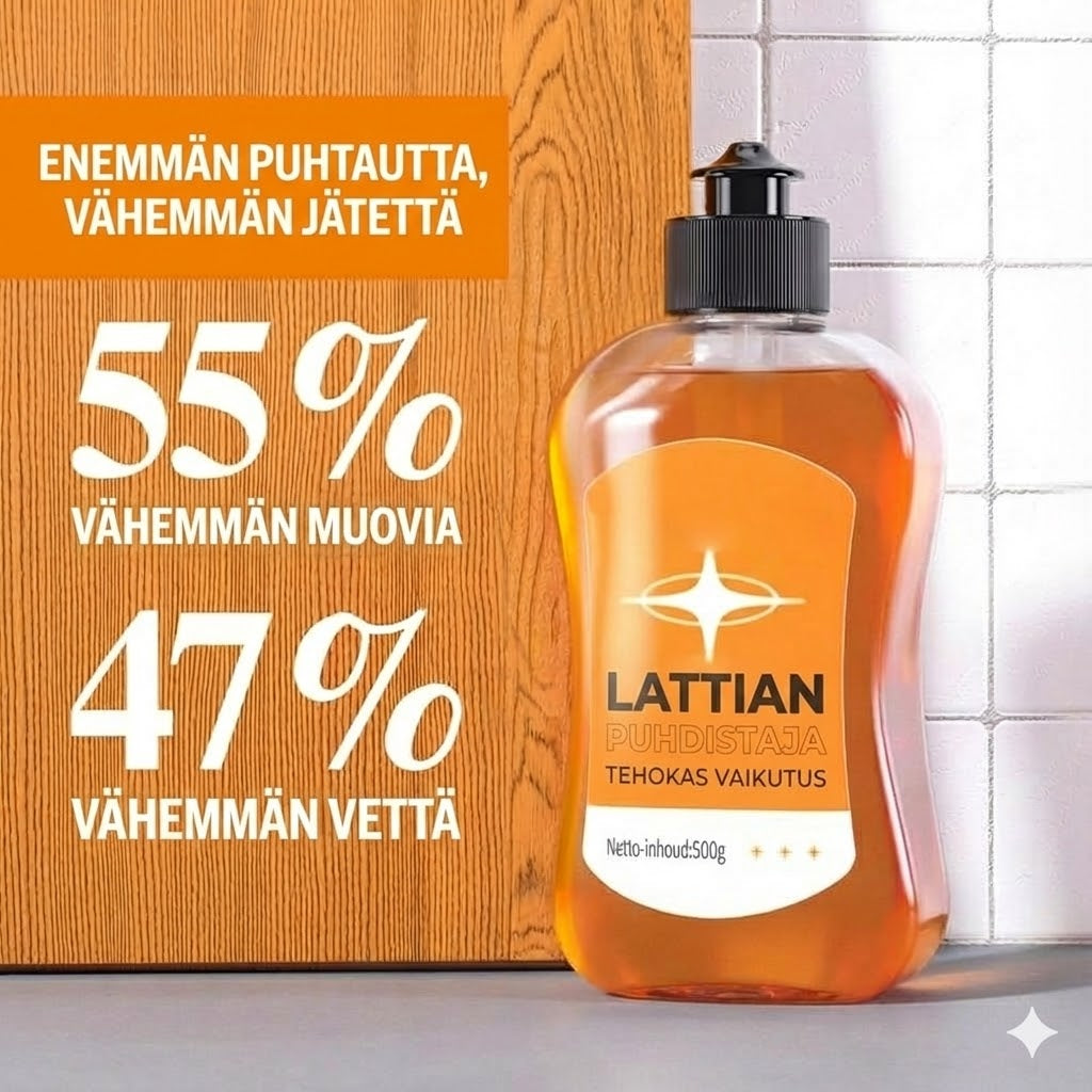 Tiivistetty lattianpuhdistusaine: 99,9 % antibakteerinen ja antaa välittömän kiillon