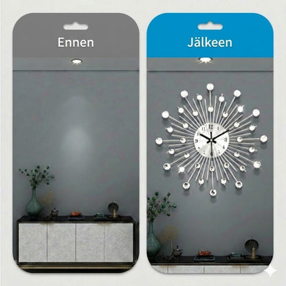 Tyylikäs strassi-seinäkello