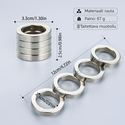 Taitettava itsepuolustusrengas