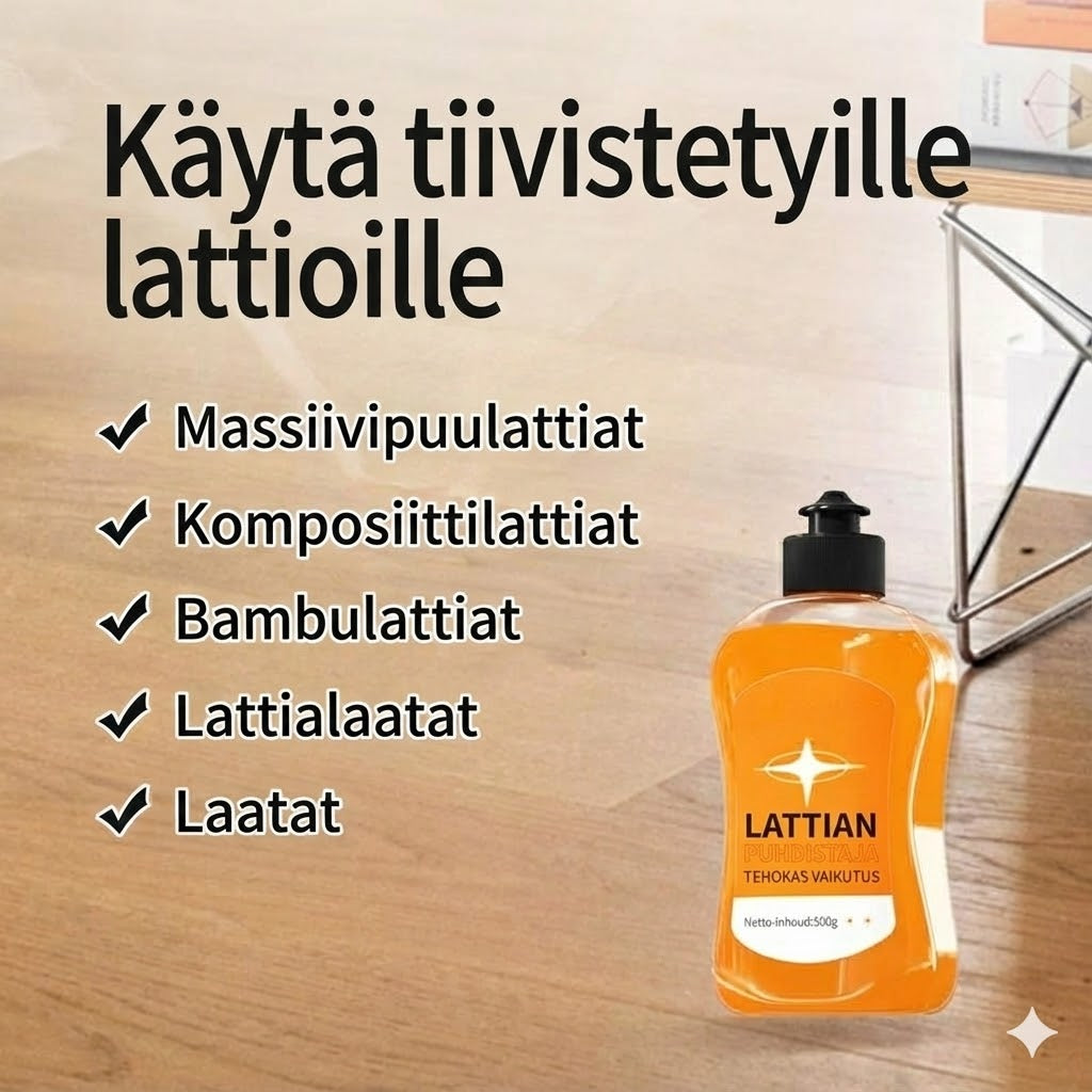 Tiivistetty lattianpuhdistusaine: 99,9 % antibakteerinen ja antaa välittömän kiillon