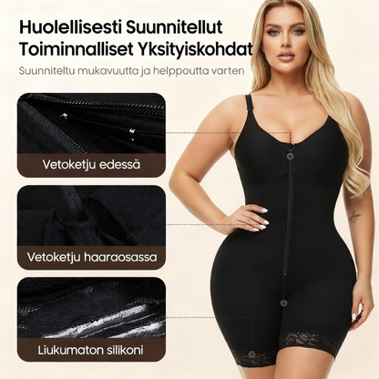 Vatsaa hallitseva pakaralihasten kohottaja vetoketjulla ja haaroilla, fajas colombianas