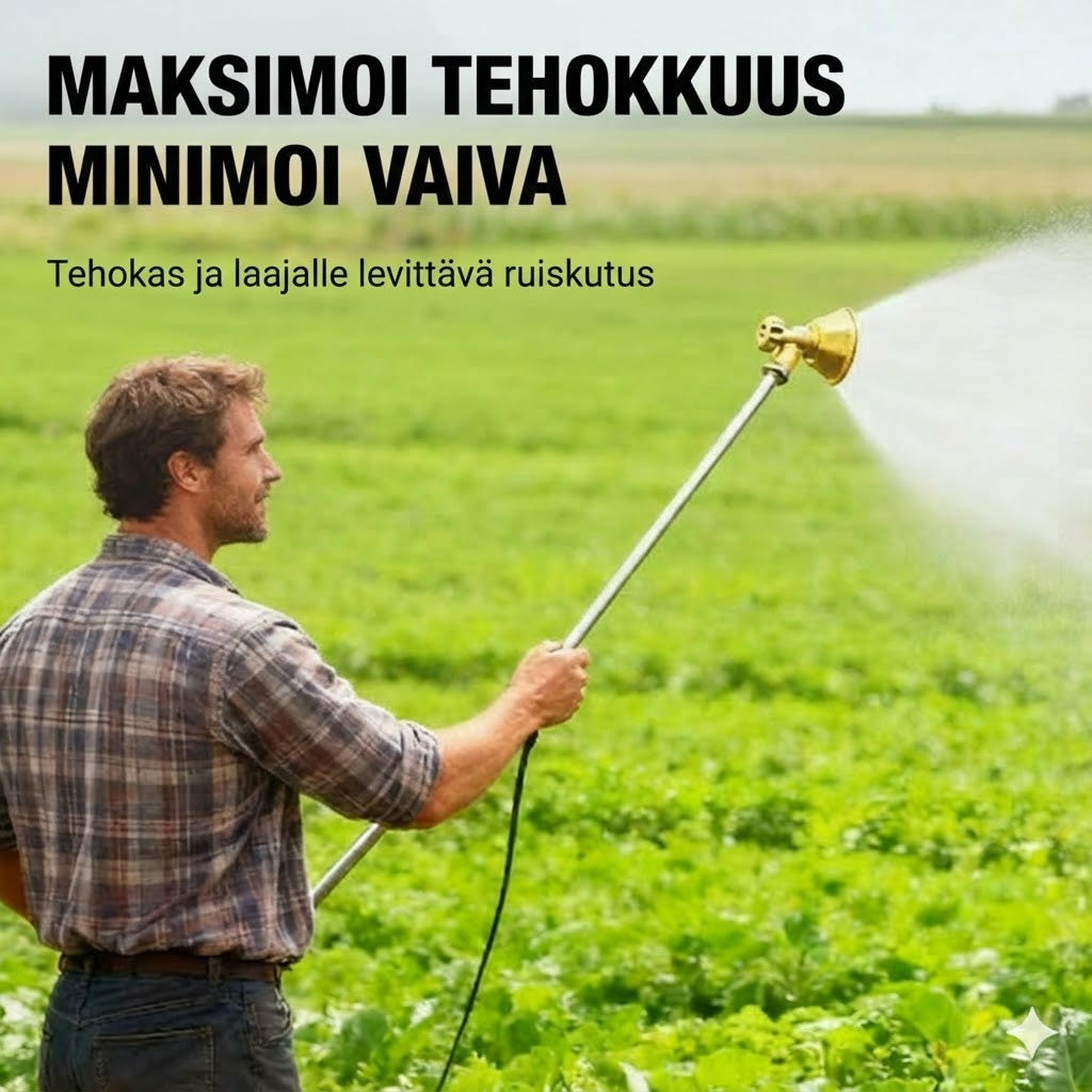 Säädettävä messinkisuutin maatalousruiskulle