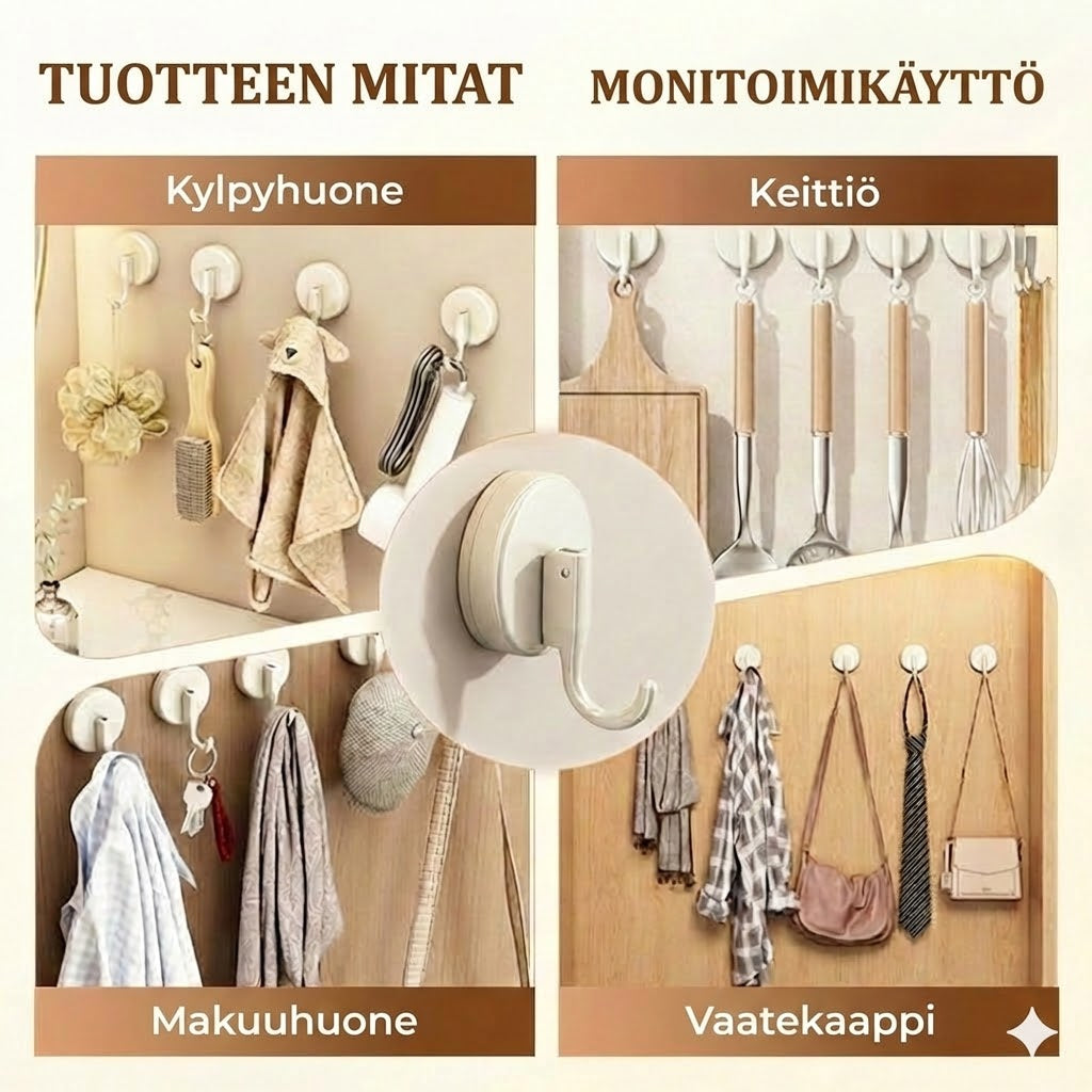 Erittäin vahva imukuppikoukku