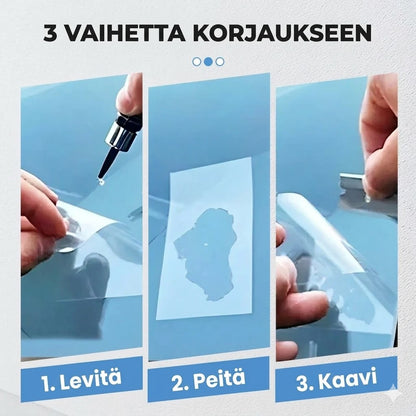 Lasinkorjaussarja halkeamille