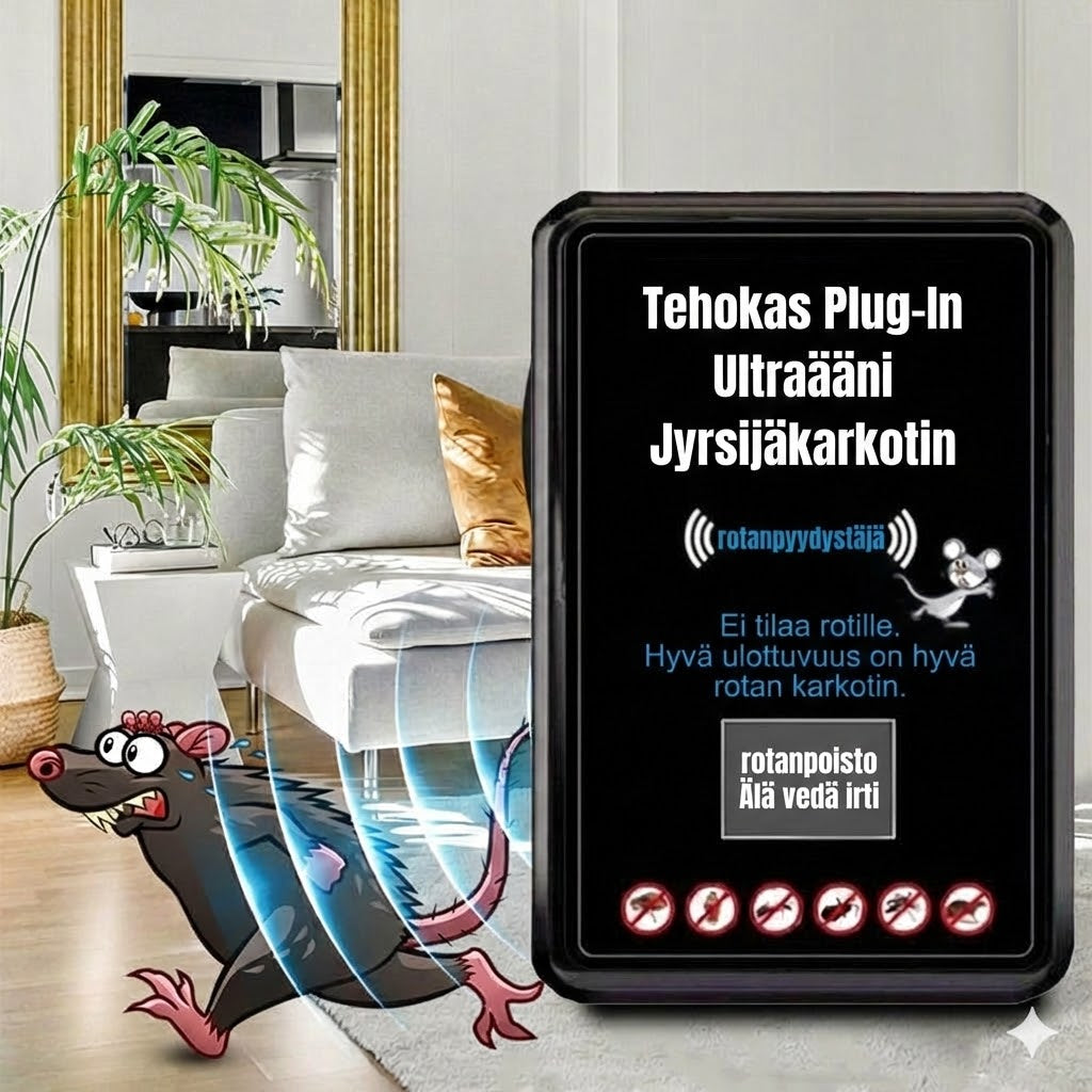 Tehokas pistorasiaan kytkettävä ultraäänituholaiskarkotin