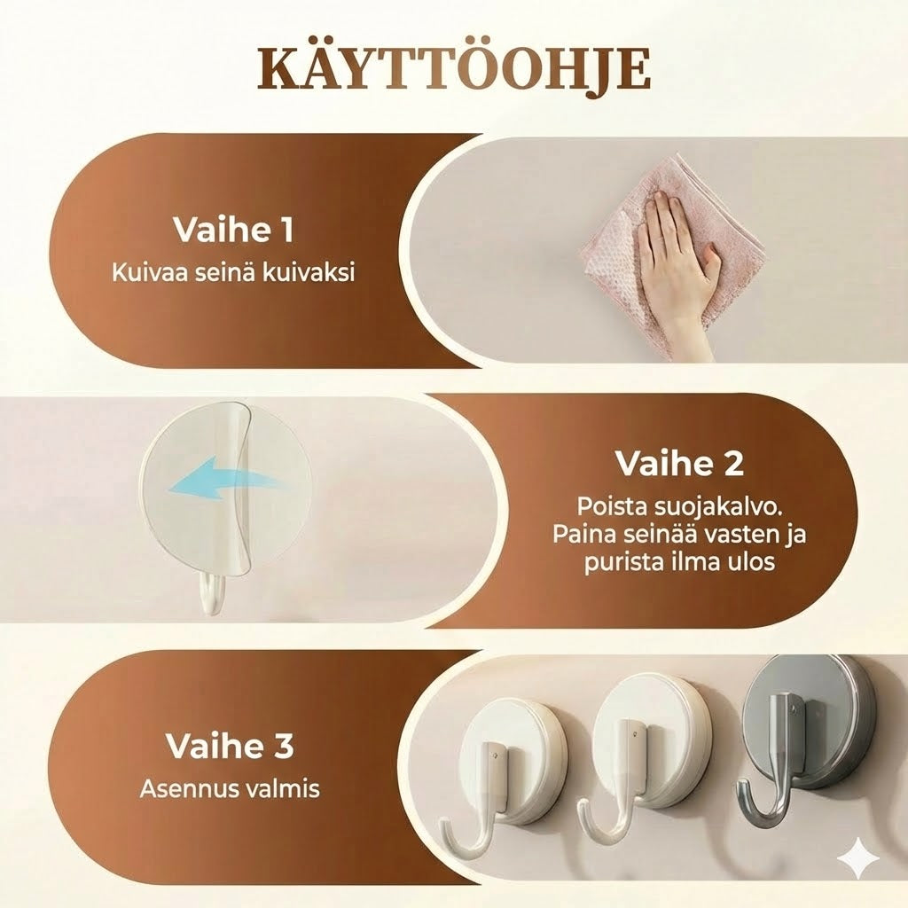 Erittäin vahva imukuppikoukku