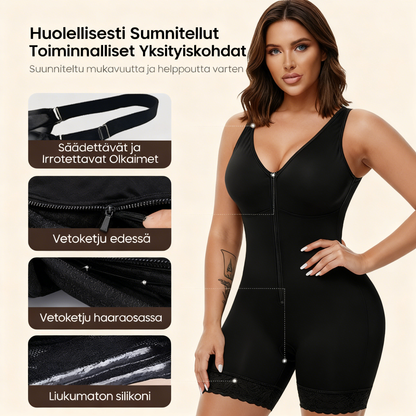 Vatsaa hallitseva pakaralihasten kohottaja vetoketjulla ja haaroilla, fajas colombianas