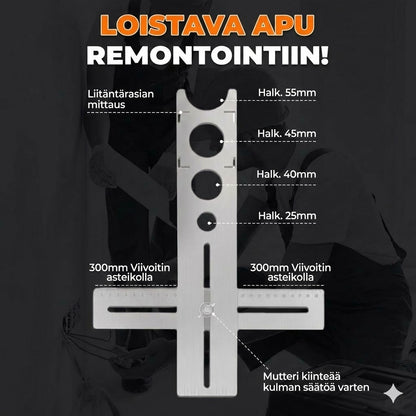 Täysin kulmassa säädettävä poraustyökalu