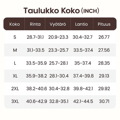 Vatsaa hallitseva pakaralihasten kohottaja vetoketjulla ja haaroilla, fajas colombianas