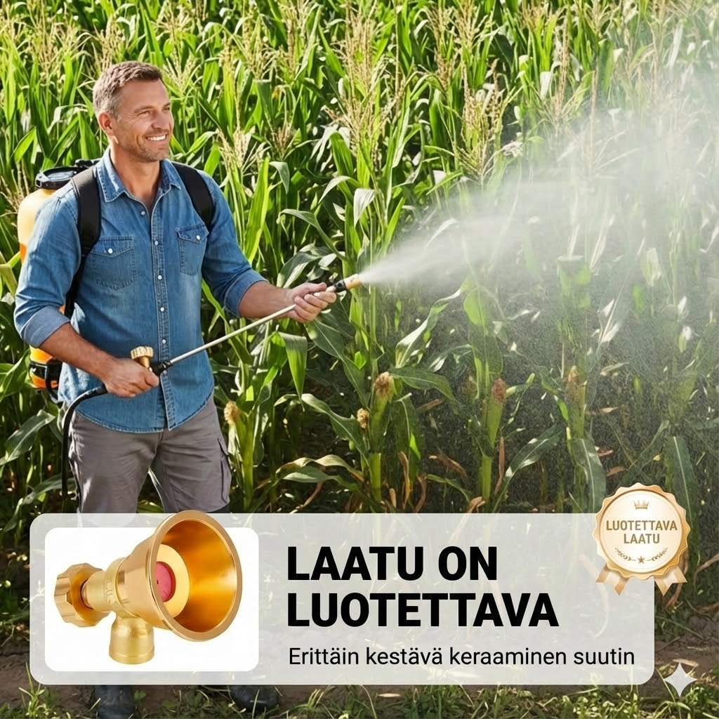 Säädettävä messinkisuutin maatalousruiskulle