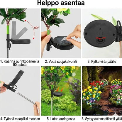 Aurinkokäyttöinen teko-atsaleakoristevalo maapiikillä