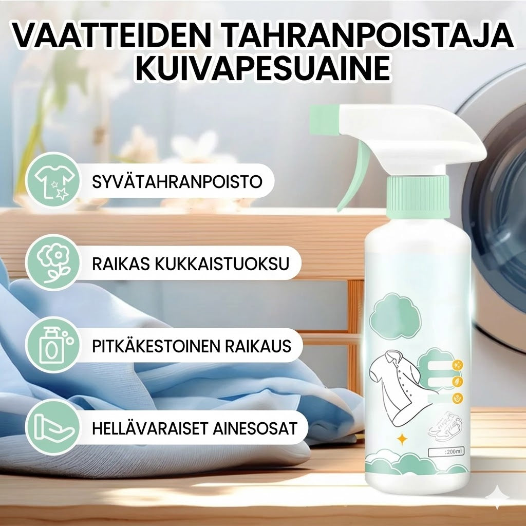 Vaatteiden tahranpoistosuihke