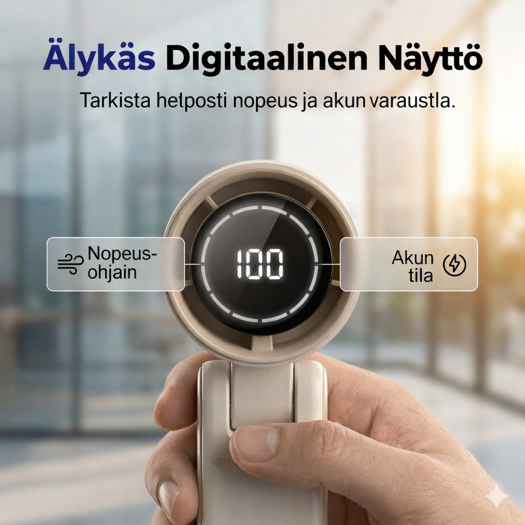 Kannettava käsituuletin digitaalisella LED-näytöllä