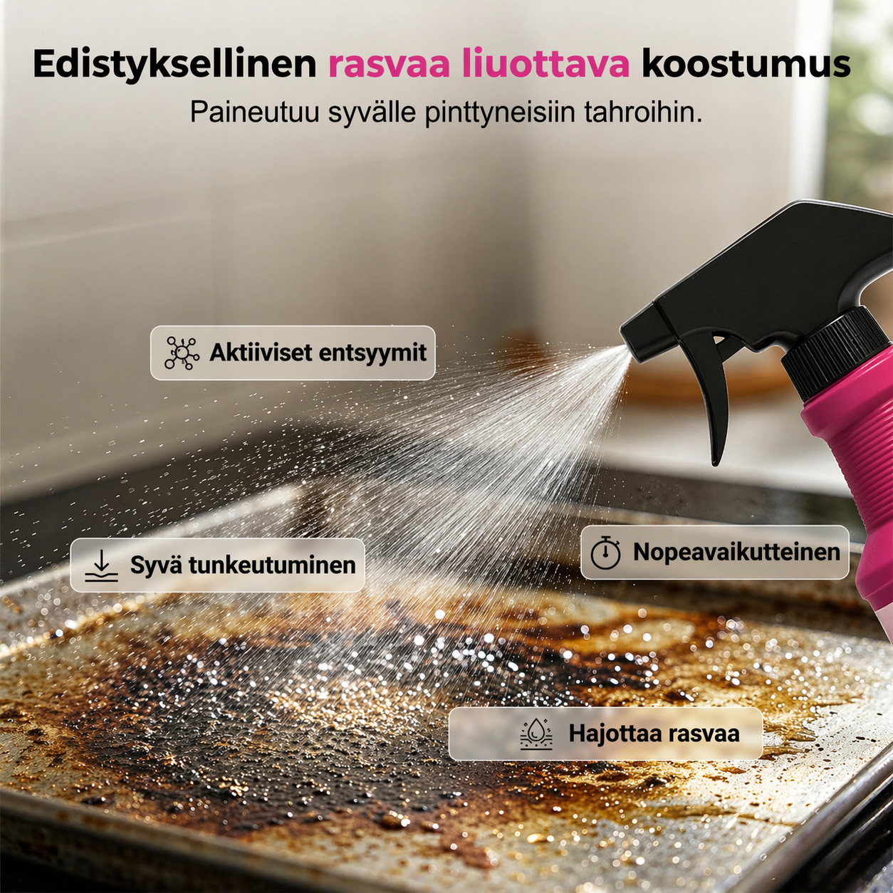 Tehokas rasvanpoistosuihke