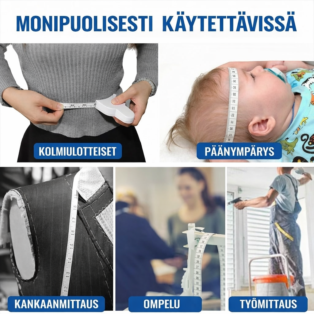 Automaattisesti kelautuva mittanauha