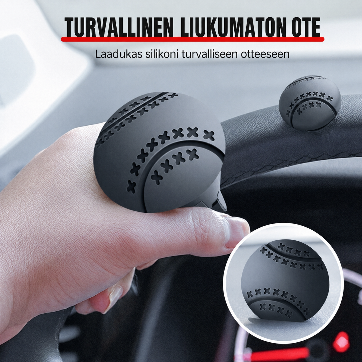 Liukumaton silikonikahva