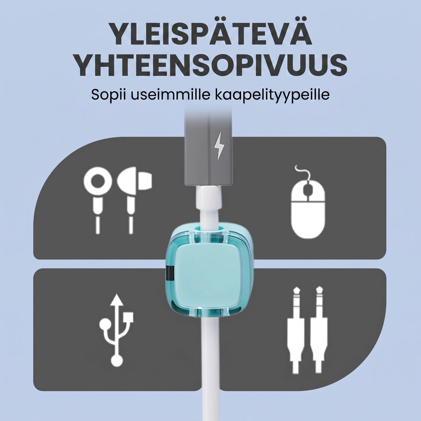 Itseliimautuva kaapelikiinnike sileille pinnoille