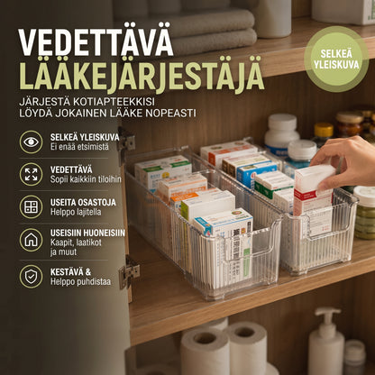 Ulosvedettävä läpinäkyvä lääkejärjestäjä