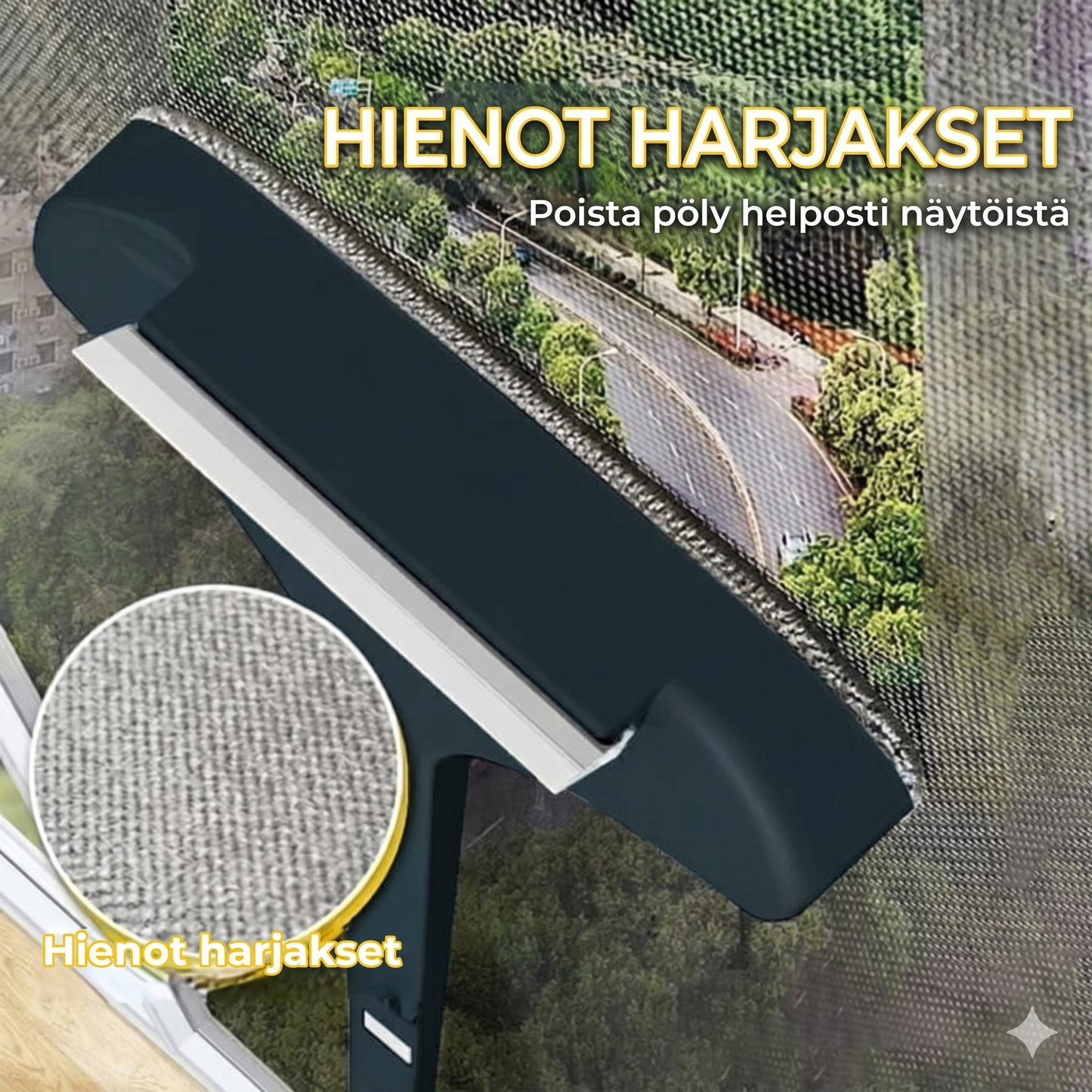 Monitoiminen 2-in-1-hyttysverkko- ja ikkunaharja