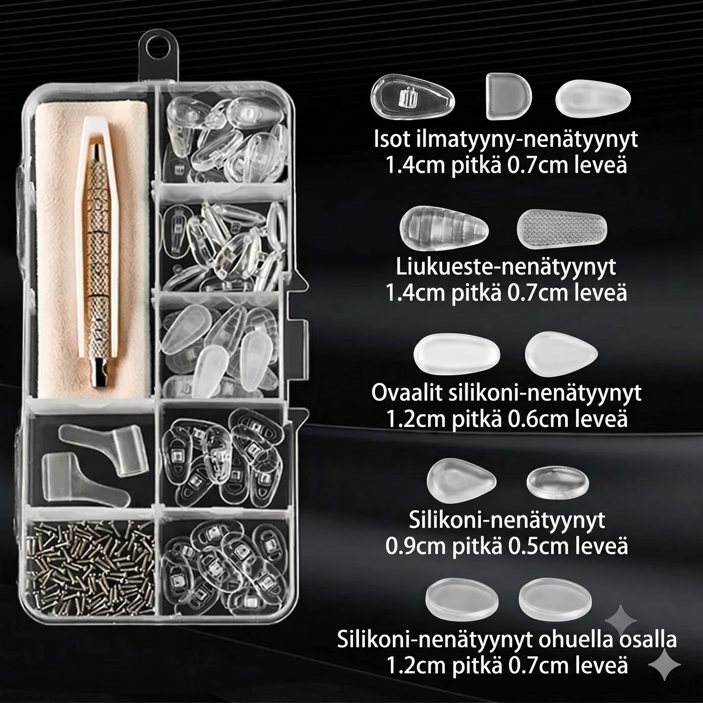 Silmälasien nenätyynyjen korjaussarja
