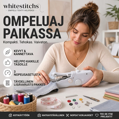 Kompakti sähköinen ompelukone pieniin ompelutöihin