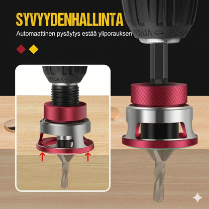 4-osainen puun upotusporasarja syvyydenrajoittimella