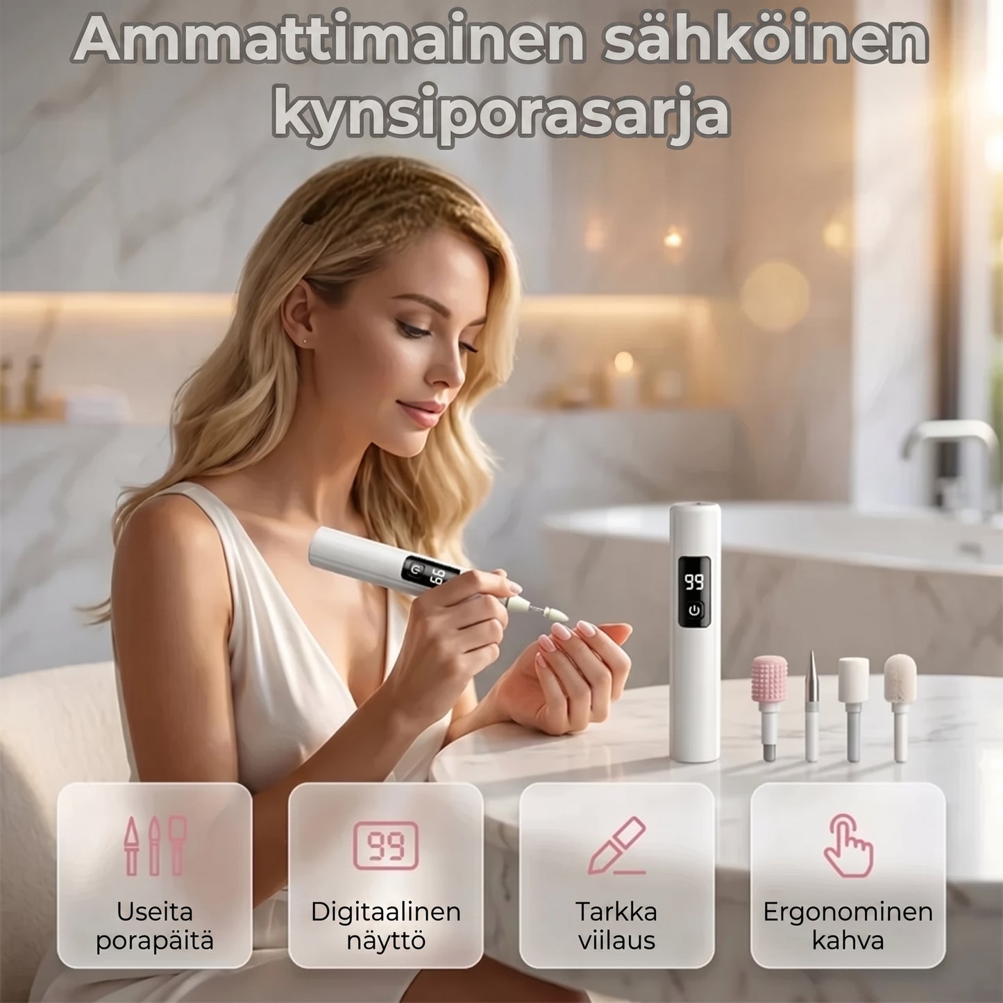 Sähköinen kynsipora digitaalisella nopeudensäädöllä
