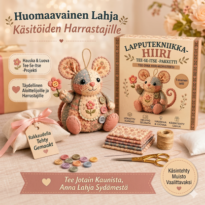 Täydellinen tee-se-itse-setti tilkkutyöhiiren valmistukseen - Sisältää kaikki materiaalit