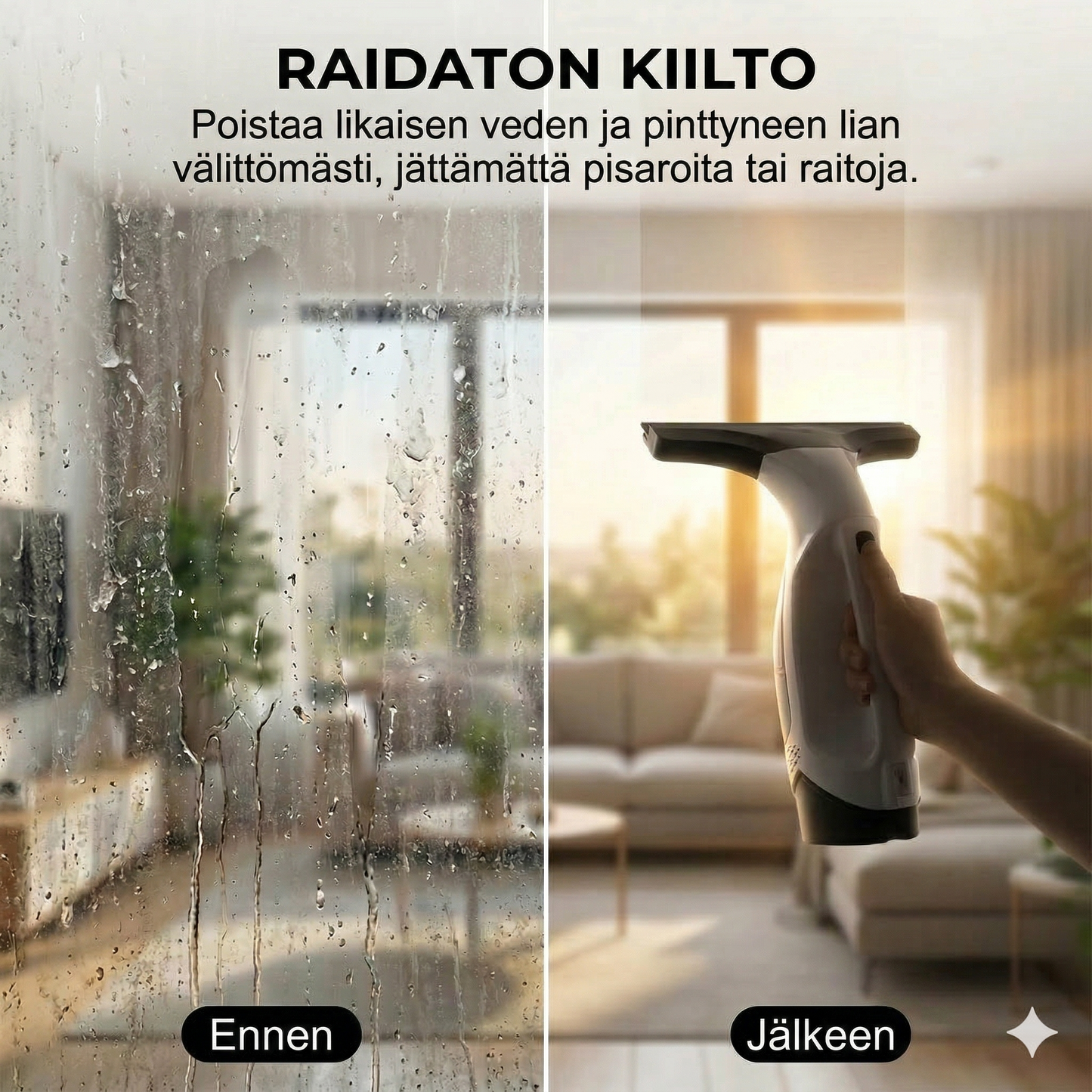 Sähköinen ikkunapesuri jatkovarrella