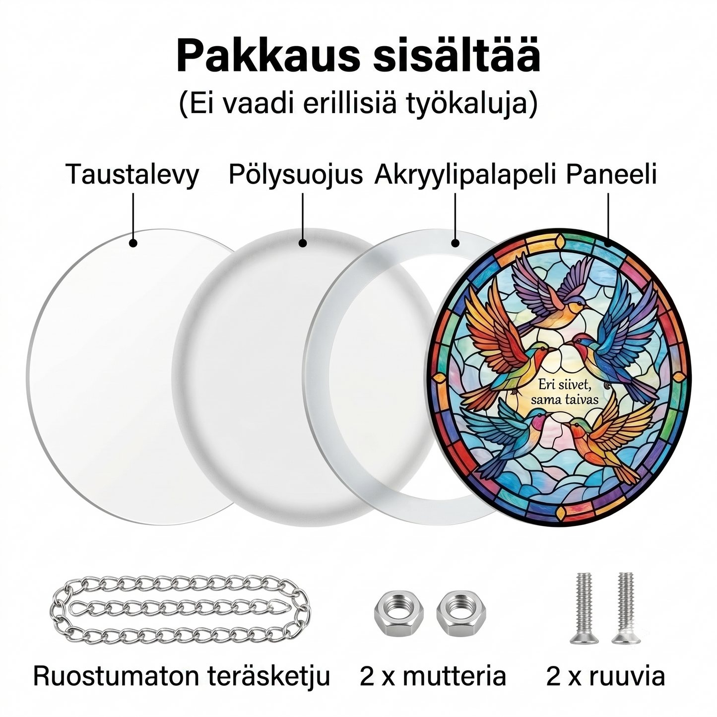 Riippuva akryylipalapeli aurinkosiepparilla, 83 palaa
