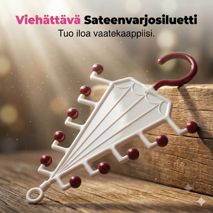 Monitoiminen V-muotoinen kaksipuolinen säilytysteline henkareilla