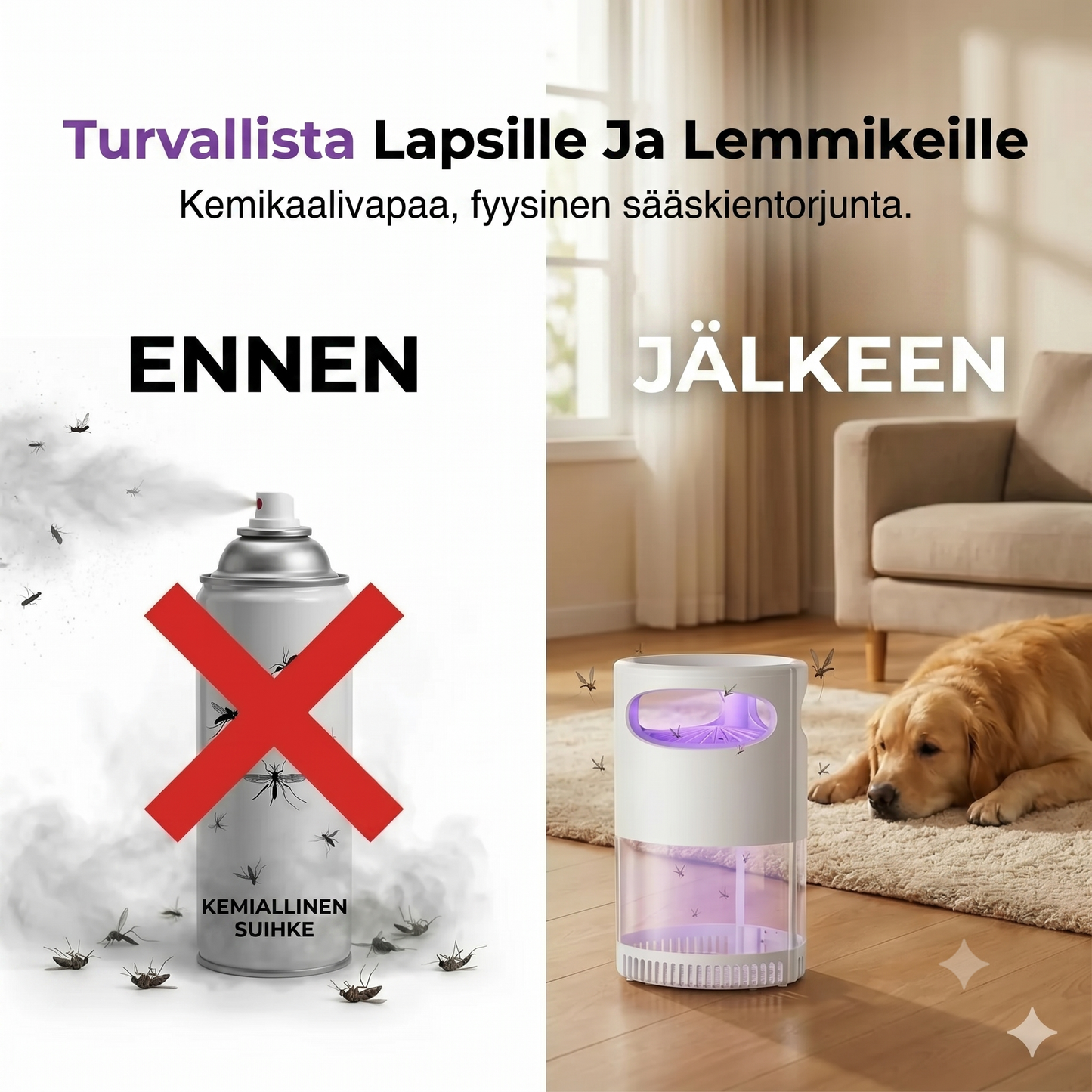 UV-hyttyslamppu – USB-käyttöinen, kemikaaliton,hiljainen