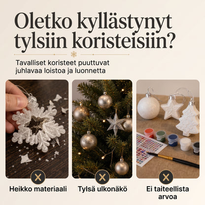 DIY joulupallojen askartelusetti helmillä ja akryylillä