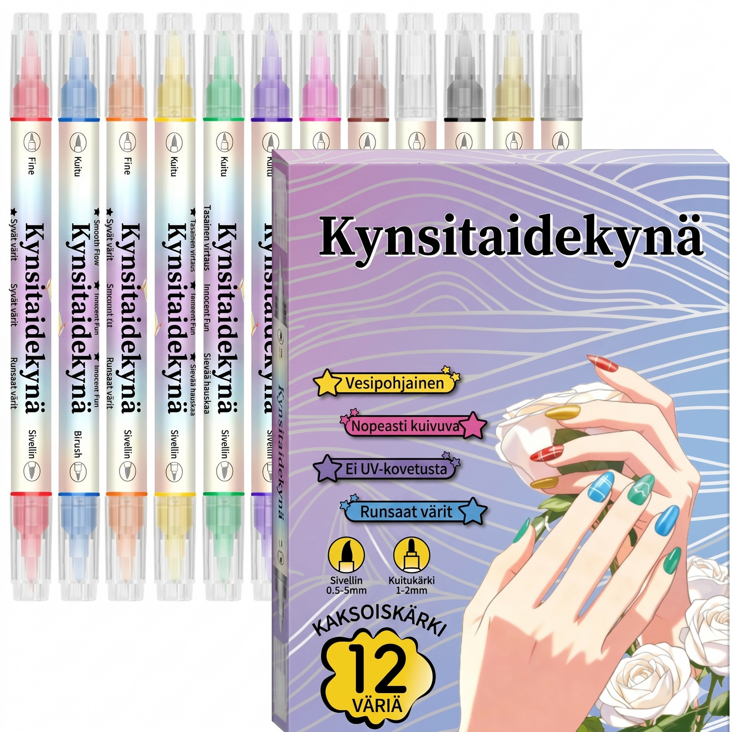 Nämä kaksipäiset kynät tekevät kynsistäsi taideteoksen
