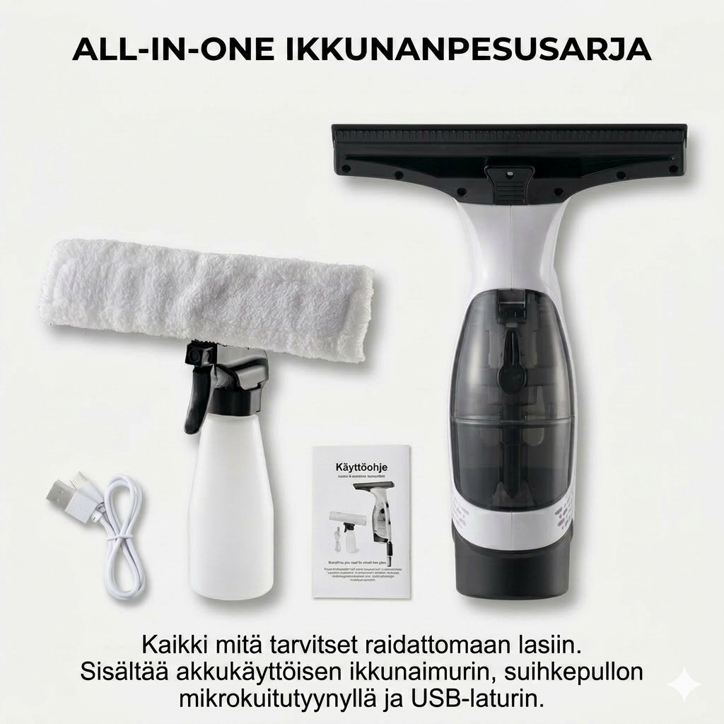 Sähköinen ikkunapesuri jatkovarrella